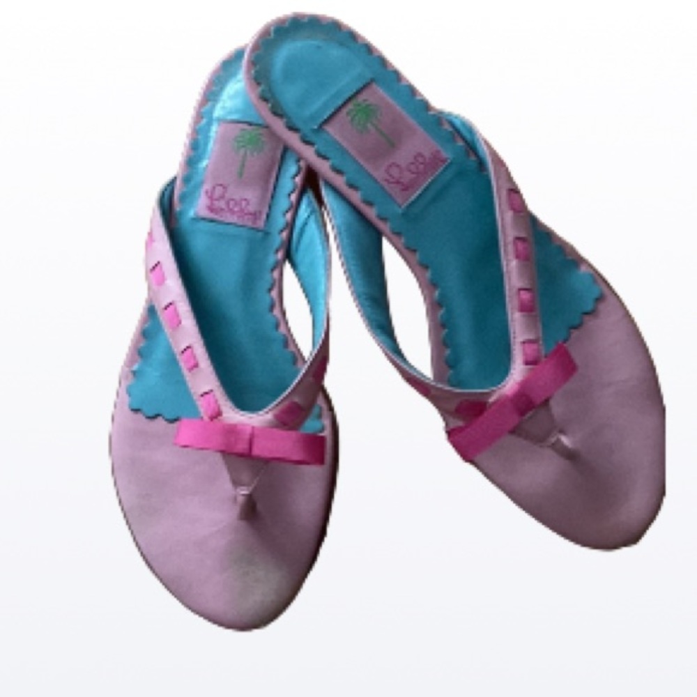 Vintage Lilly Pulitzer Sandals with Pink Bow 7
